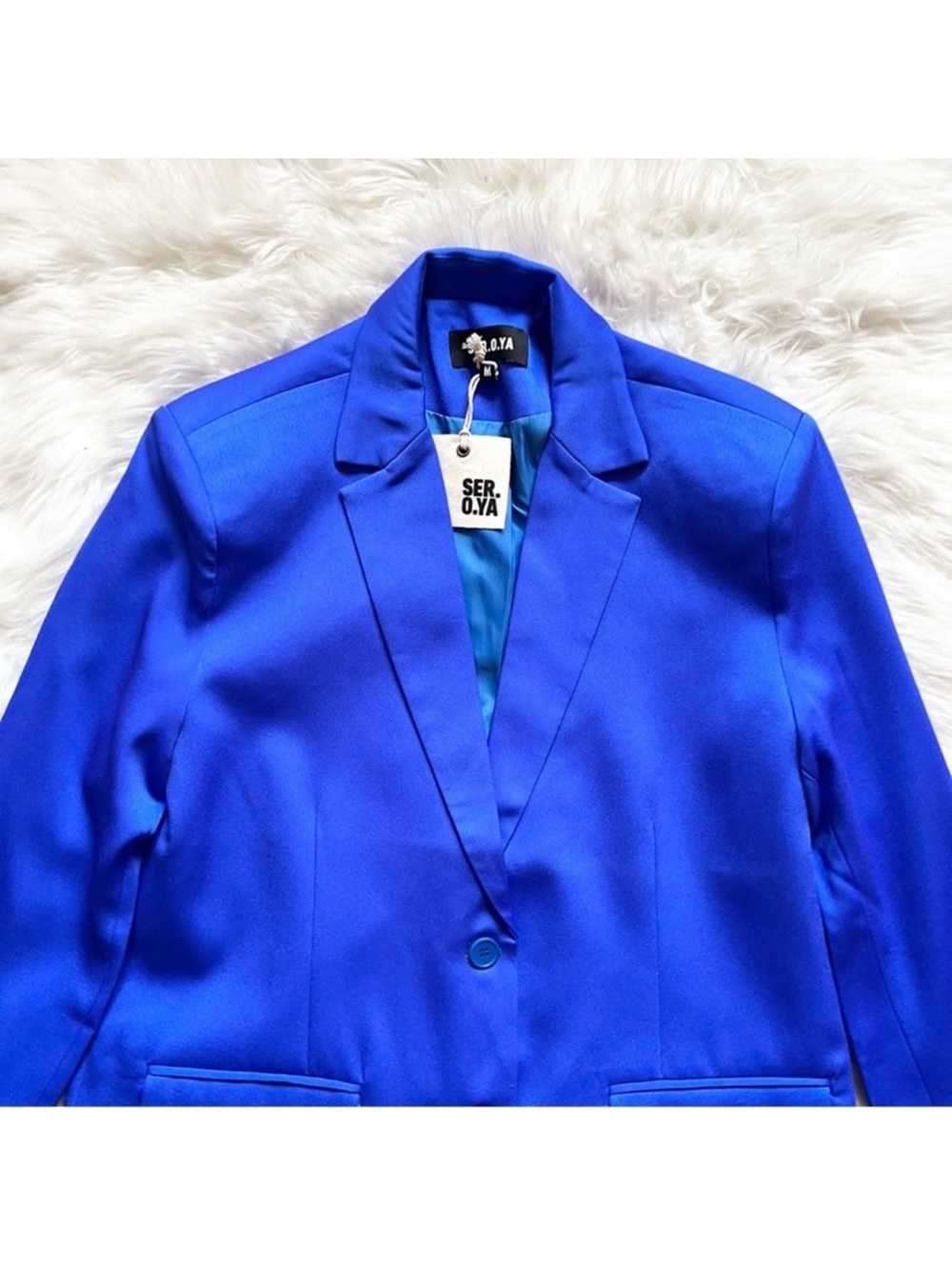 New! SER.O.YA Vienna Oversized Blazer Jacket in Royal Blue - Picture 8 of 12